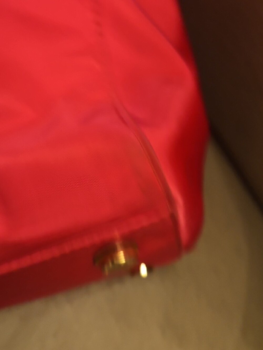 Michael Kors Hot Pink Nylon Tote with Tan Leather Handles - Picture 6 of 10